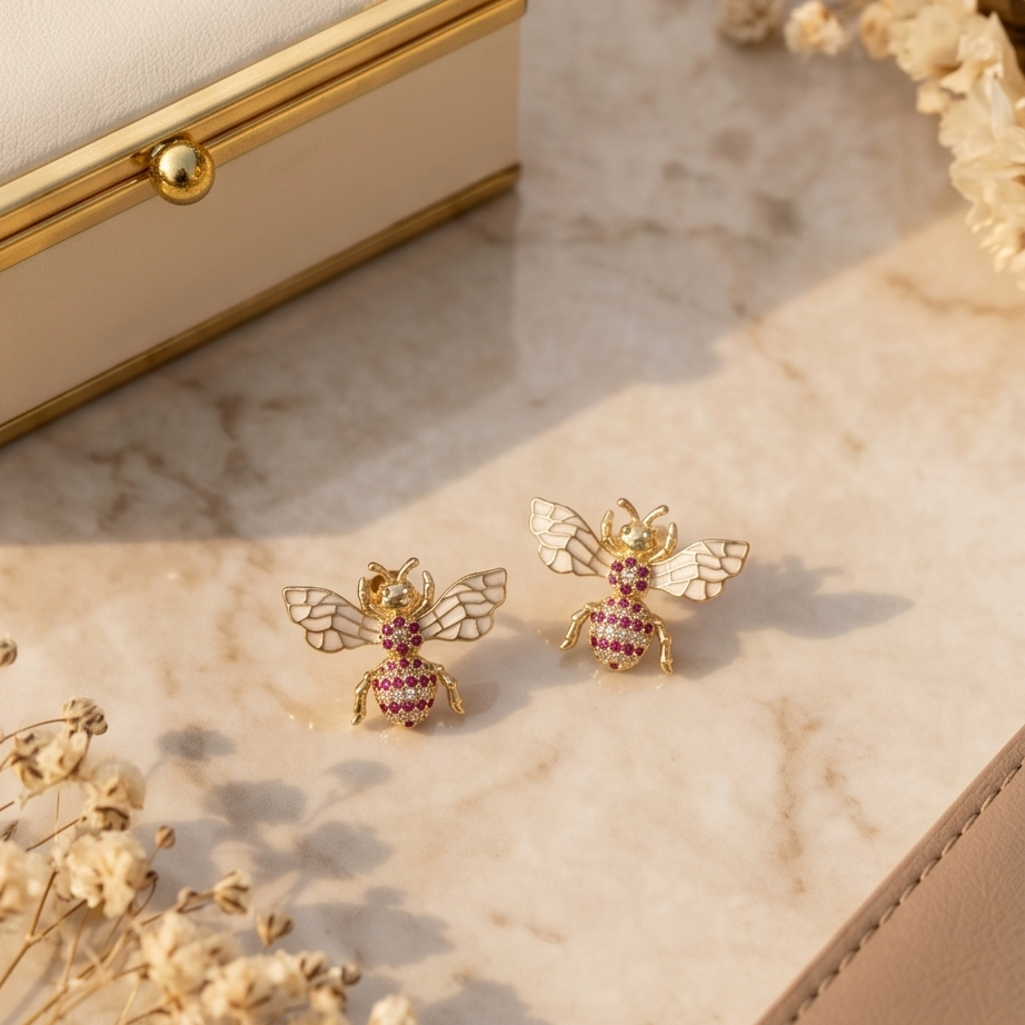 Bee Crystal Küpe • Luxury Line