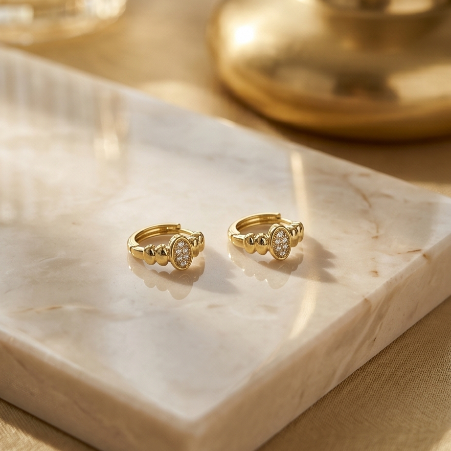 Mini Crystal Stud Küpe • Kararmaz
