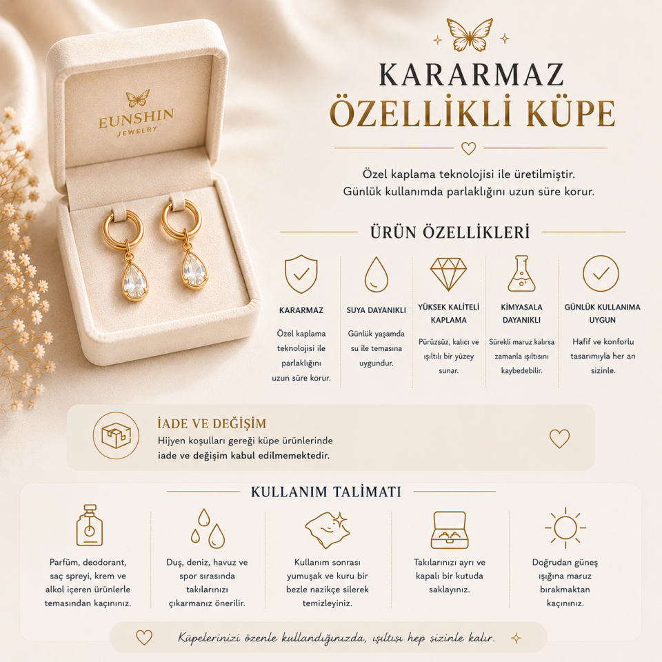 Crystal Whisper Küpe • Kararmaz