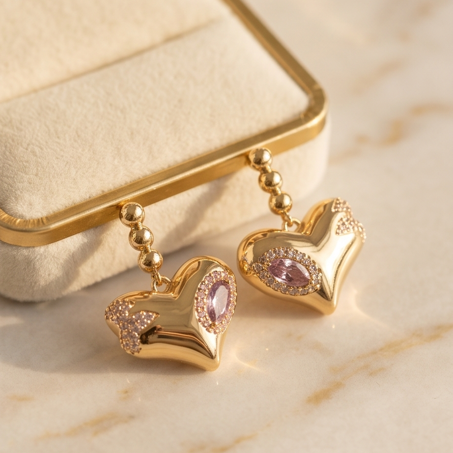 Amour Crystal Drop Küpe • Kararmaz
