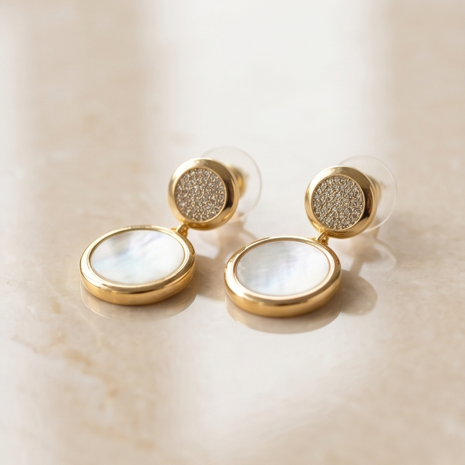 Pearl Essence Gold Küpe • Kararmaz