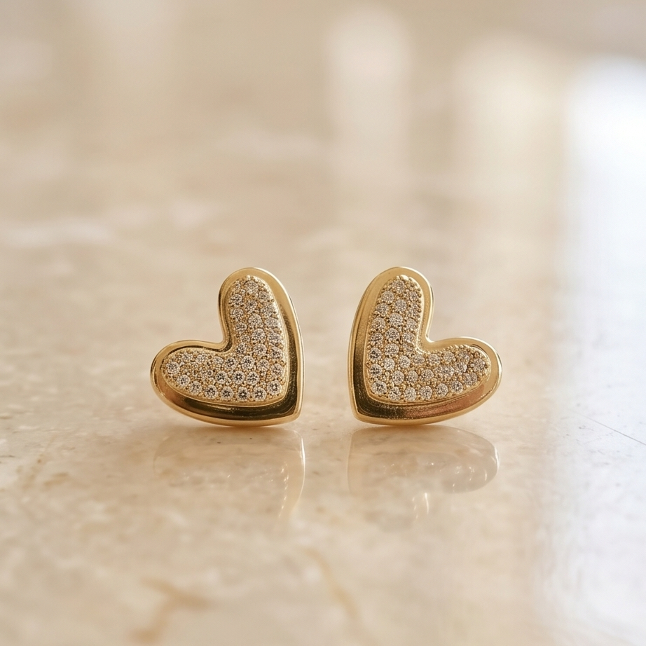 Golden Love Stud Küpe • Kararmaz