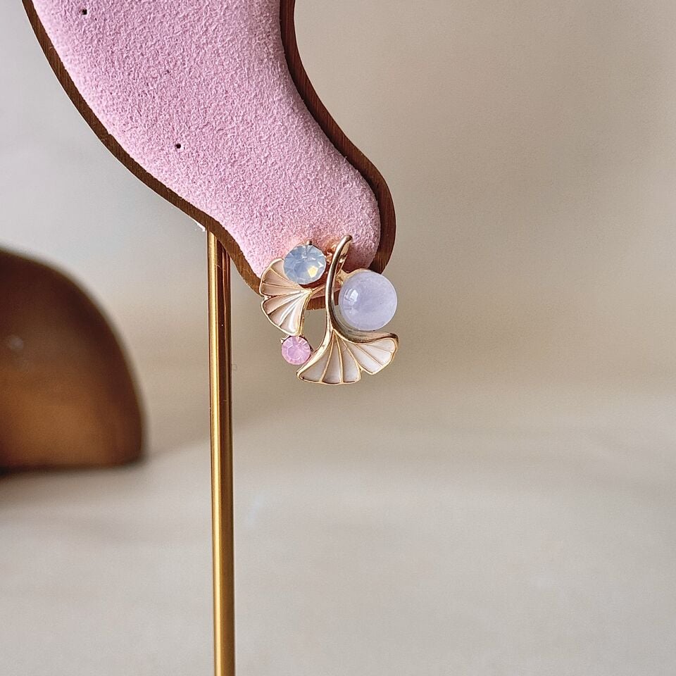 Deniz Kabuğu Figürlü Küpe 14K Gold Kaplama