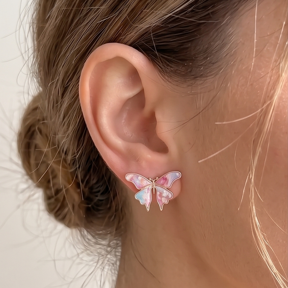 Pastel Butterfly Küpe