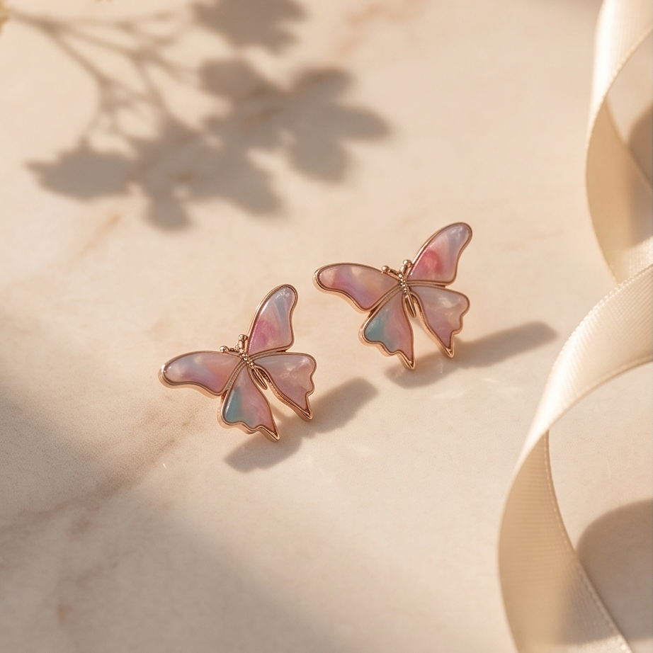 Pastel Butterfly Küpe