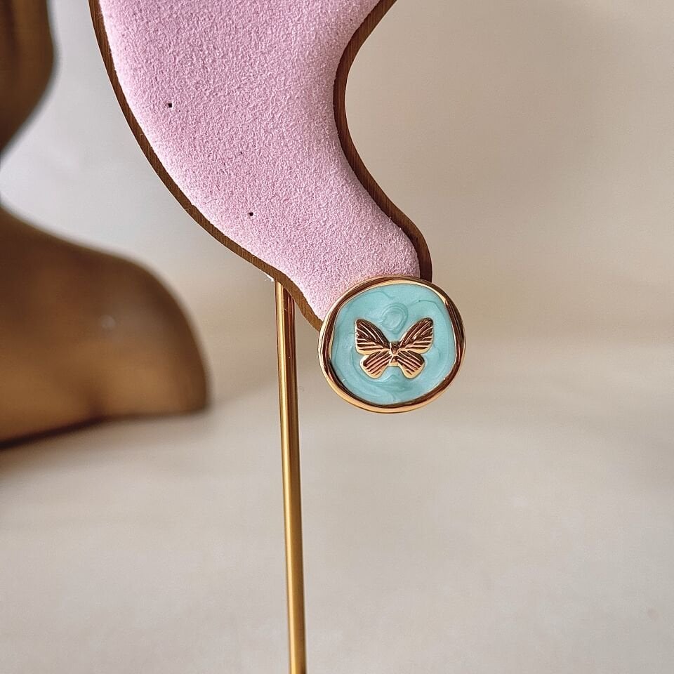 Minimal Çelik Küpe 14K Gold Kaplama