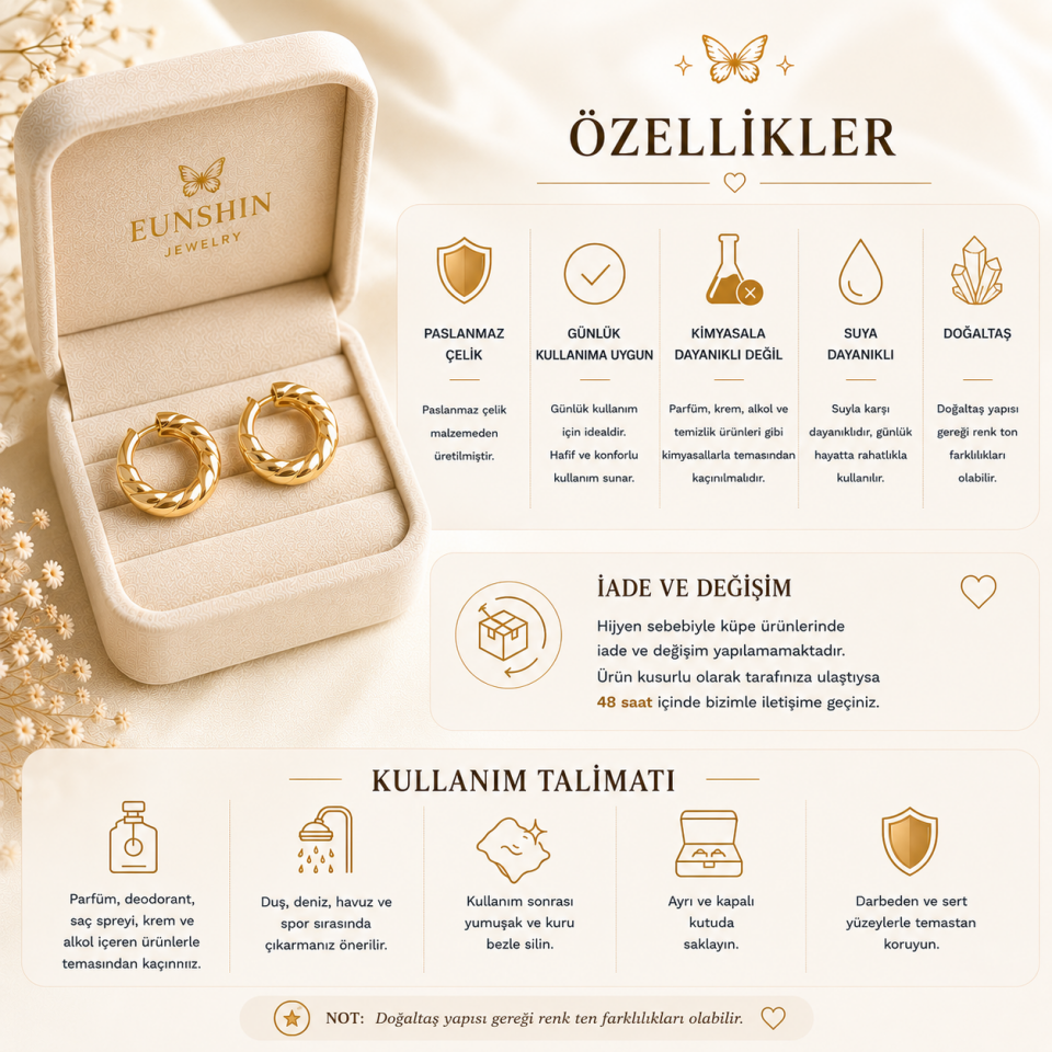 Rhodonite Glow Çelik Küpe