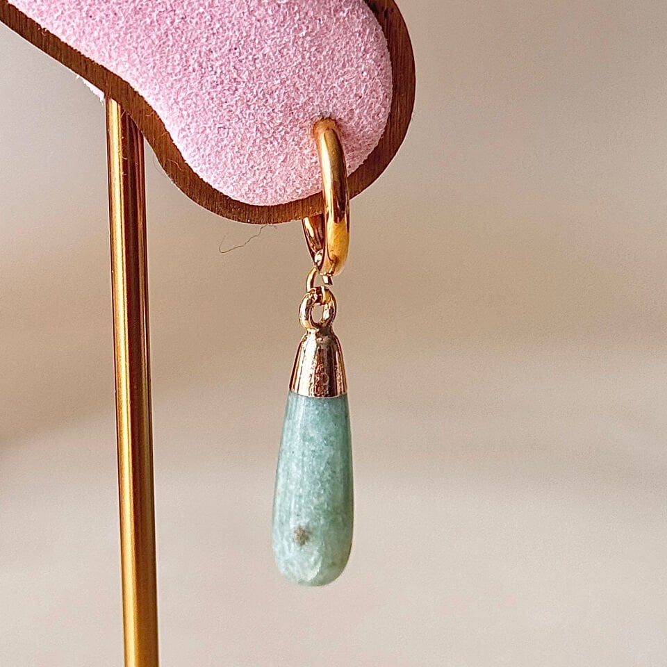 Aventurin Doğaltaş Küpe Çelik