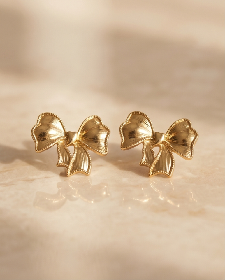 Paris Bow Gold Küpe