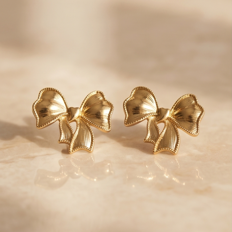 Paris Bow Gold Küpe