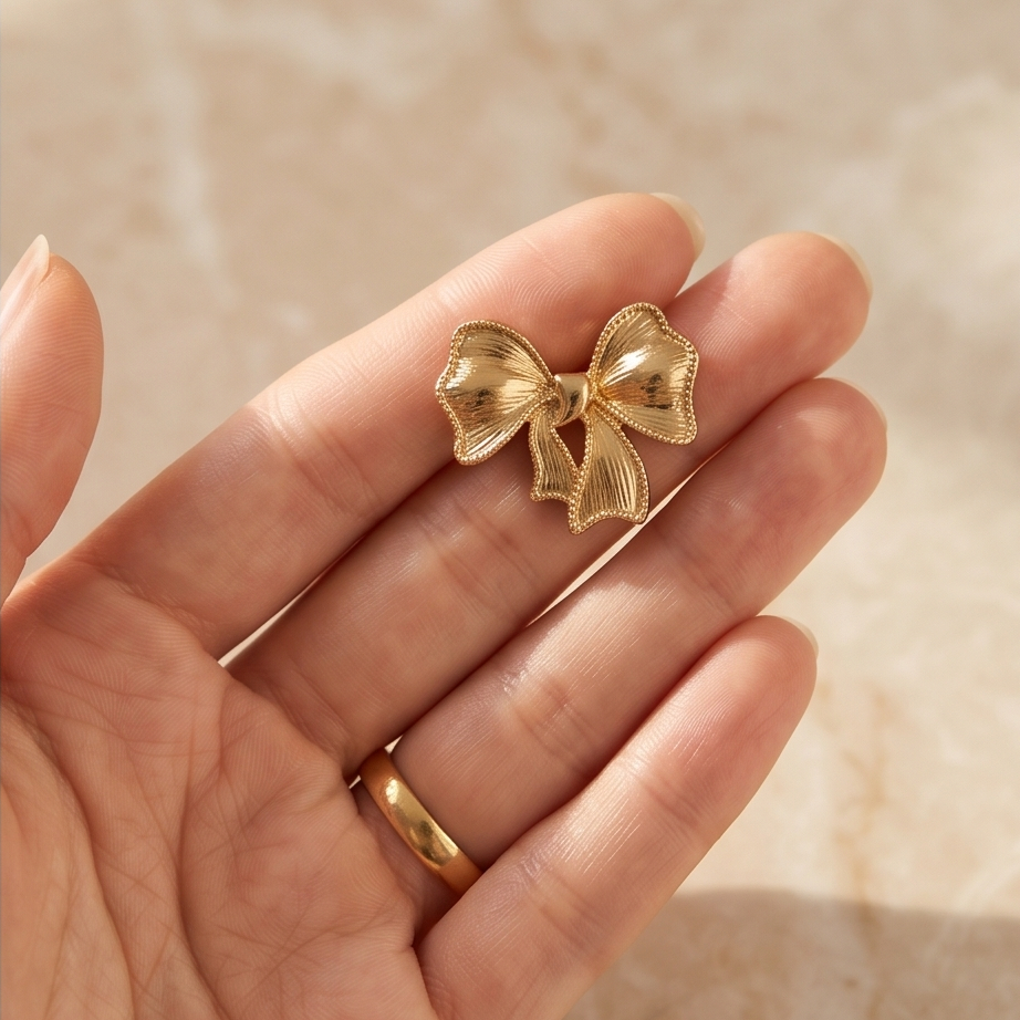 Paris Bow Gold Küpe