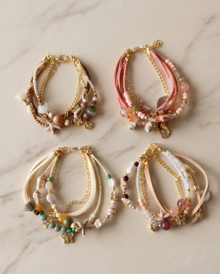 Boho Pearl Charm Bileklik