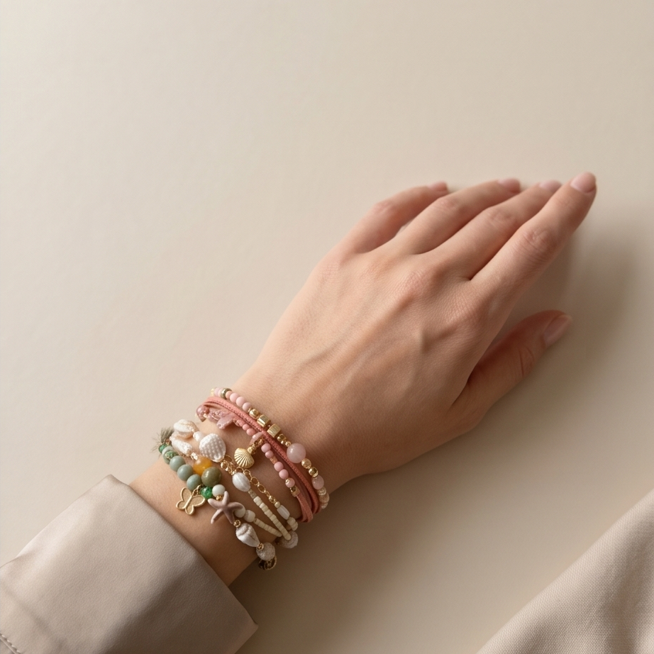 Boho Pearl Charm Bileklik