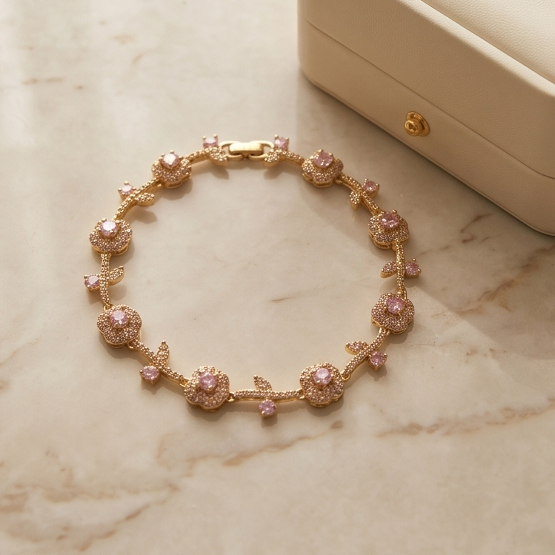 Rose Blossom Bileklik • Kararmaz