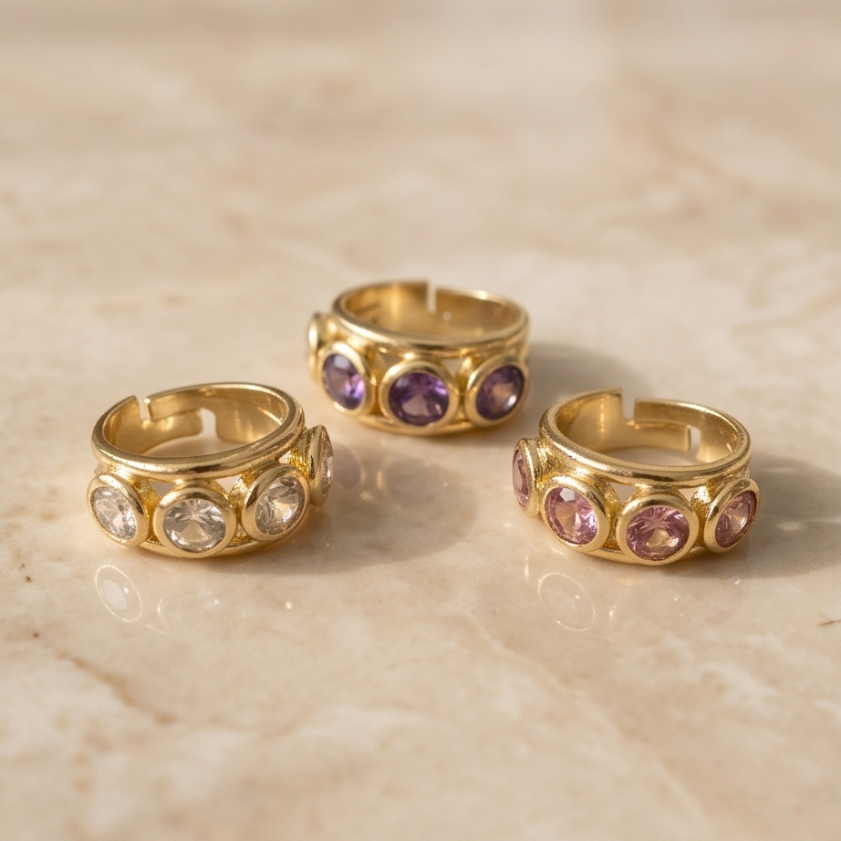 Aura Gems Ayarlanabilir Vintage Yüzük