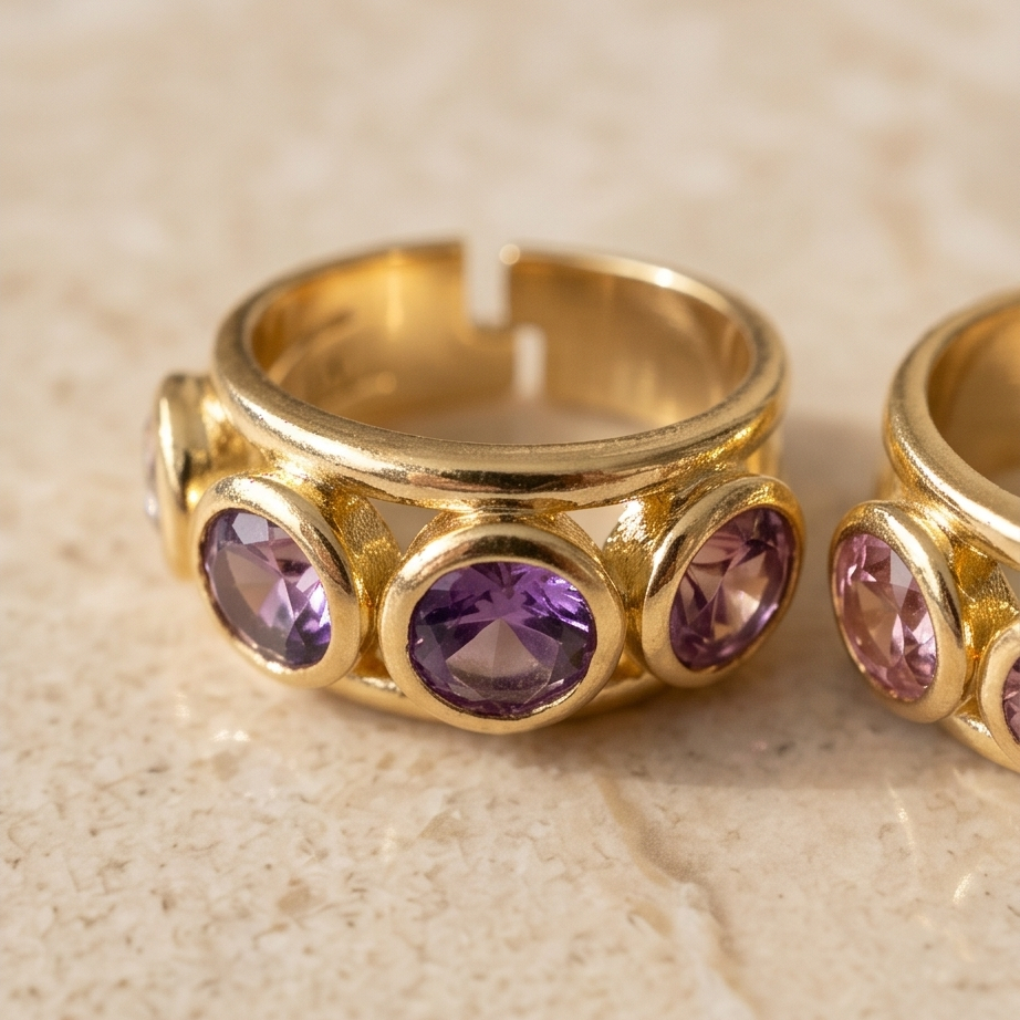 Aura Gems Ayarlanabilir Vintage Yüzük