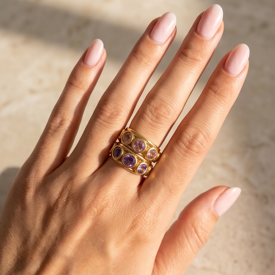 Aura Gems Ayarlanabilir Vintage Yüzük