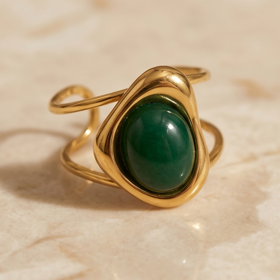 Aura Stone Ayarlanabilir Çelik Yüzük