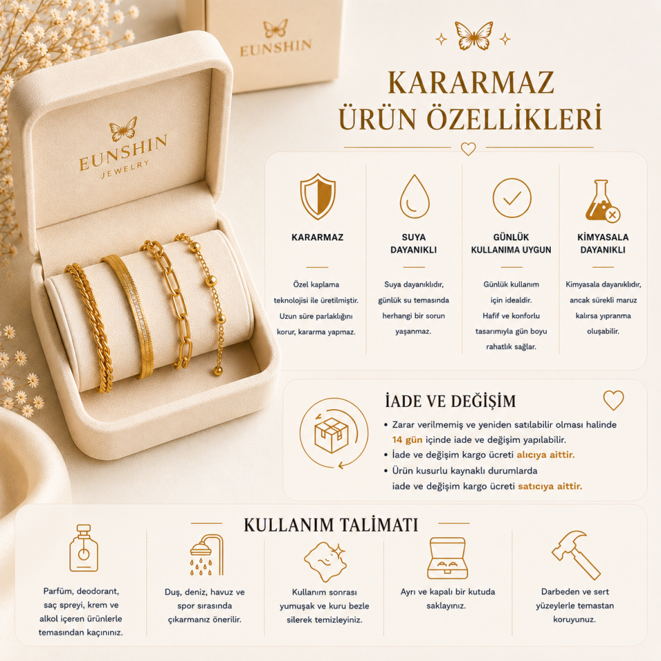 Blue Nazar Chain Bileklik • Kararmaz