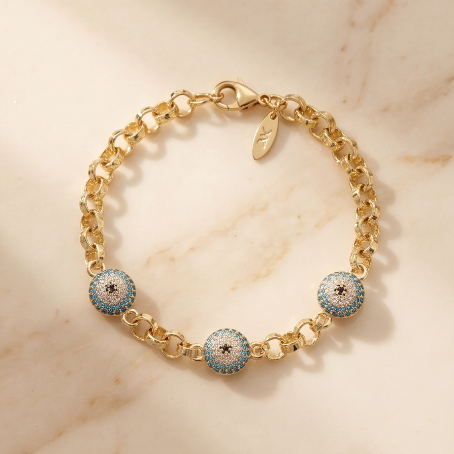 Blue Nazar Chain Bileklik • Kararmaz